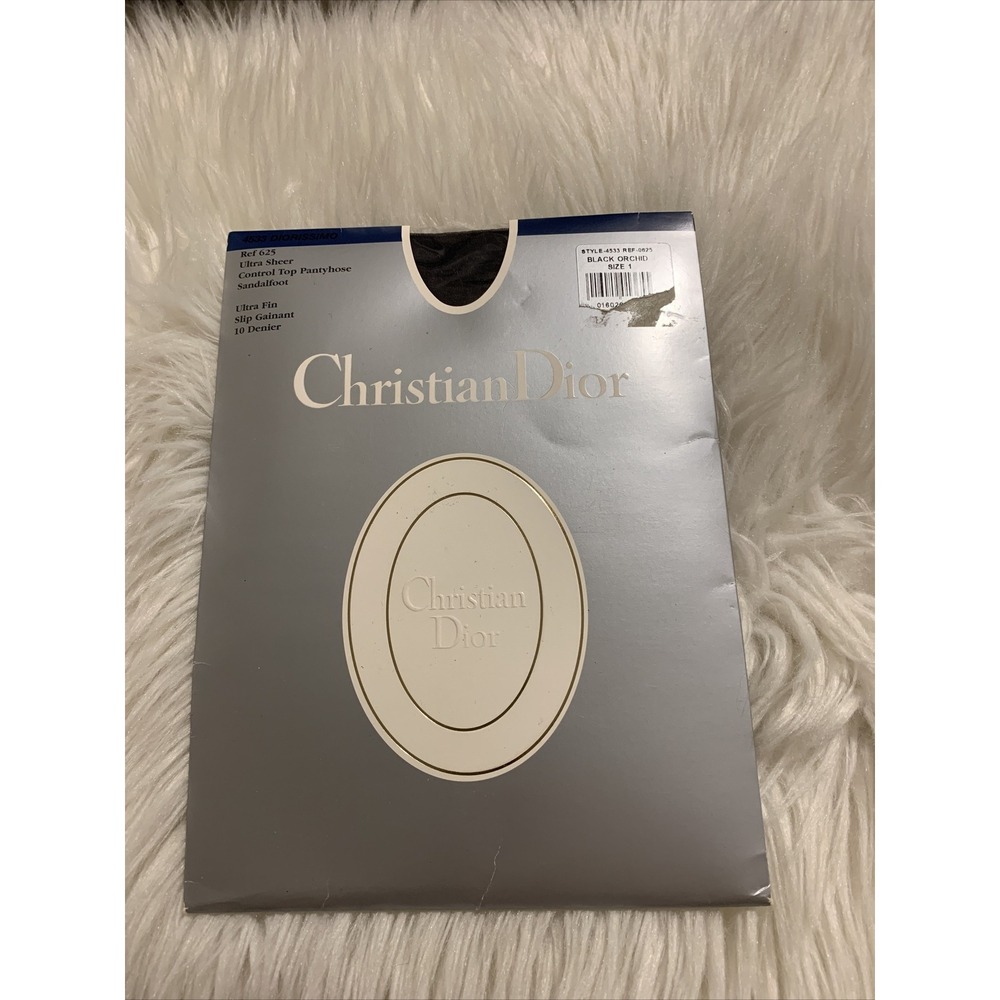christian Dior vintage 4533 diorissimo pantyhose size 1 black orchid sandalfoot